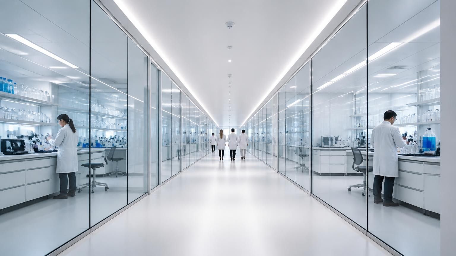 Research laboratory corridor